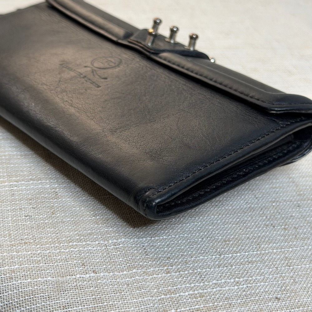 Alexander McQueen Studded Leather Continental Wallet Black Made in Italy - Picture 11 of 12